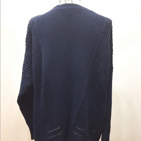 Tommy Hilfiger Women Loose Fit Cable Knit Sweater Navy Blue XL - Picture 9 of 10